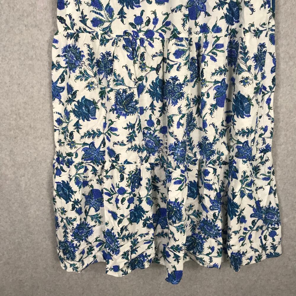 Nicole Miller Artelier Skirt Womens Medium Blue Floral Tiered Peasant Cottage - Picture 4 of 8